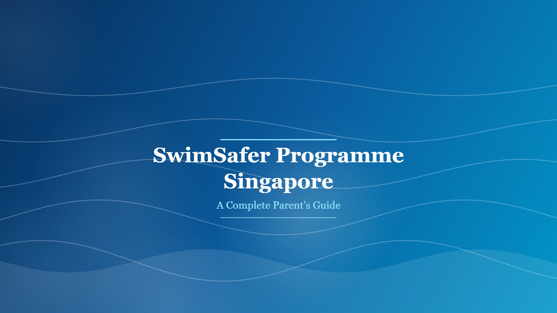 SwimSafer programme Singapore swimming lessons for kids