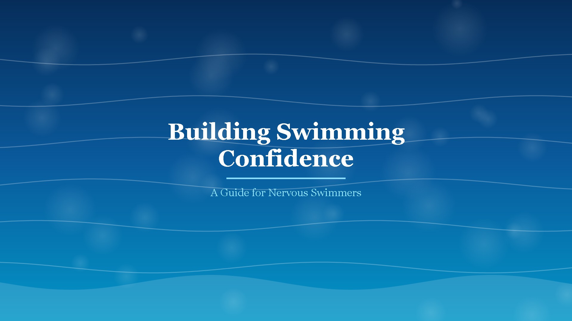 Swimming confidence - nervous swimmer practising with a supportive coach in a pool
